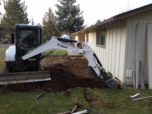 Careful digging for residential addition in Bend Oregon.