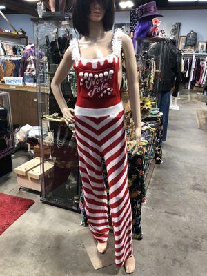 A Jolly Vintage Jumpsuit with garland straps.