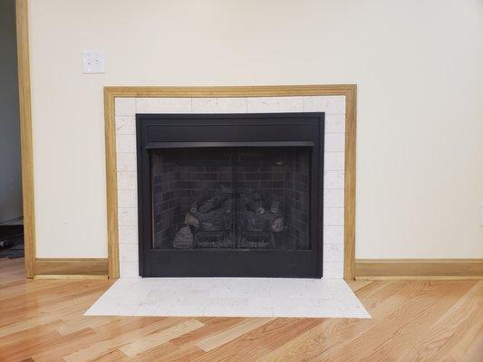 Ventless gas fireplace provides back-up heat when the power goes out.