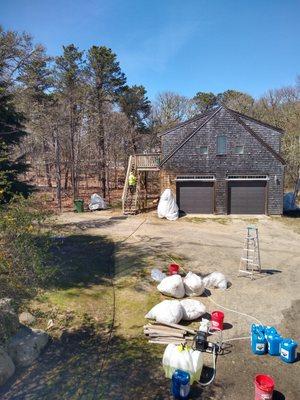 Garage before soft wash