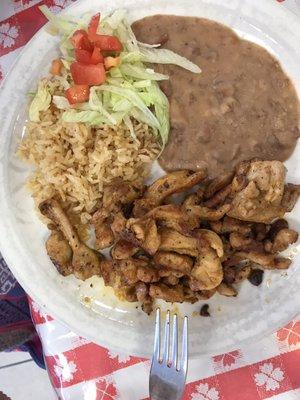 Children's chicken fajita plate