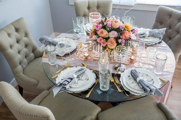 Mixed Metals Dining Set Up