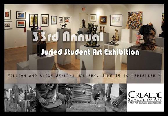 Crealde's 33rd Annual Student Show is open through September 2. Come see all the fabulous art created at Crealdé!