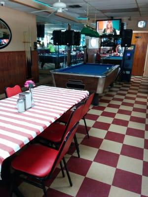 You can have a blast in this cafeteria. You can eat, drink and play pool without breaking the bank.