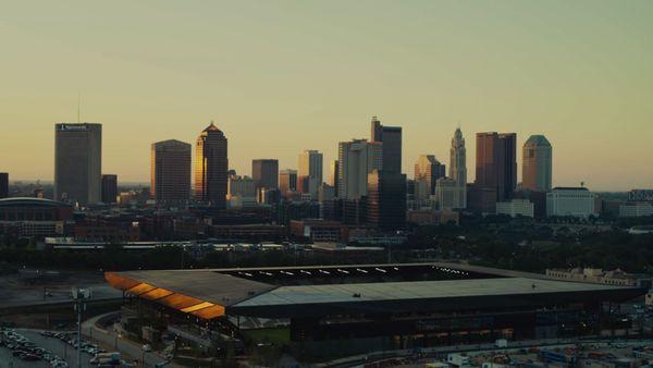 Columbus City Skyline Drone Video