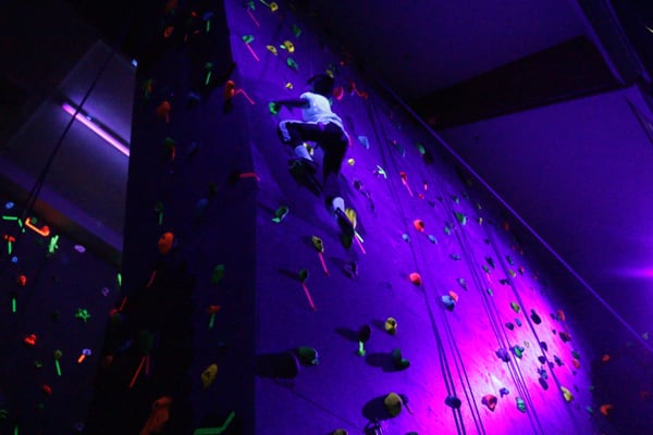 Black Light Rock Climbing!