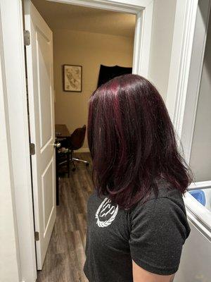 The beautiful burgundy they mixed into some fresh brown