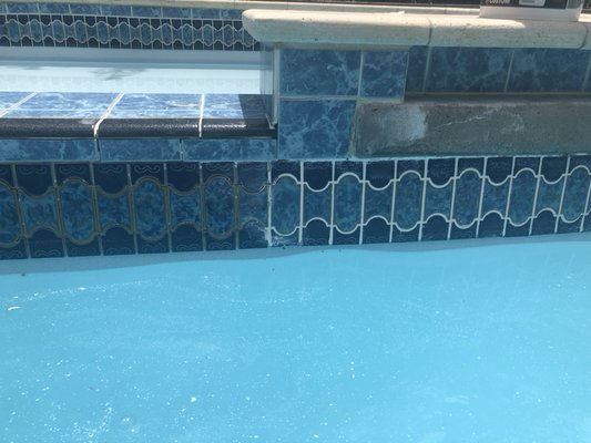 Making pool tile look brand new again!