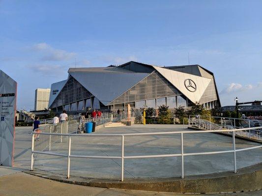 Mercedes-Benz Stadium in downtown Atlanta, home of ATL UTD.