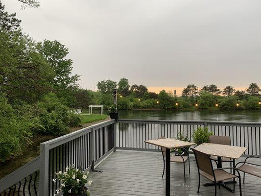 Patio and water