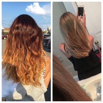 I hated the bright red to blonde ombré that I had, and Nicole somehow managed to get it out. If you need a hair miracle, go see Nicole!