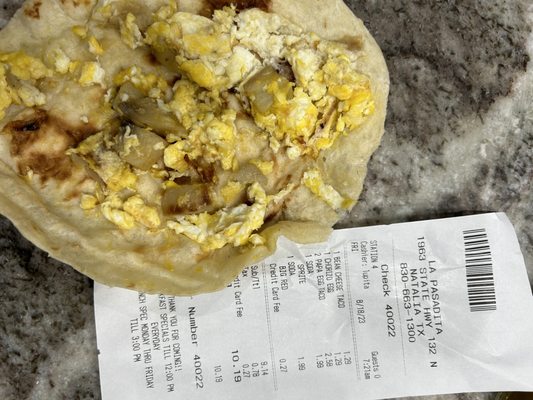 Rotten potatoes in the potato and egg taco what's wrong with this place?!!!