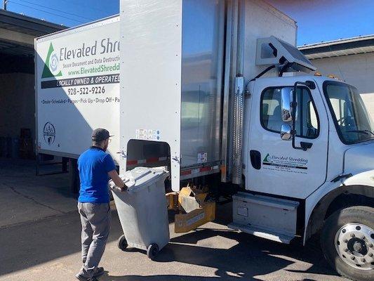 Onsite shredding by Elevated Shredding