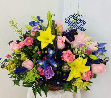 Happy birthday spring basket.