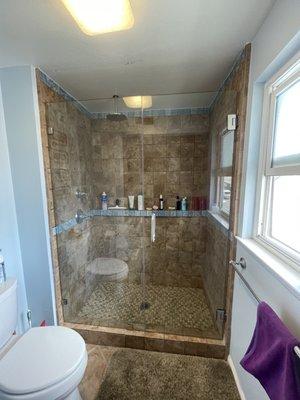 Shower glass door replaced