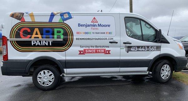 Free delivery of Benjamin Moore paint to your door or job-site in the Lenox area.