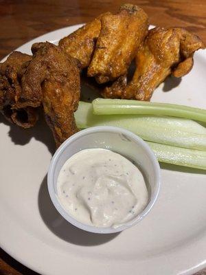 Cajun Wings with blue cheese