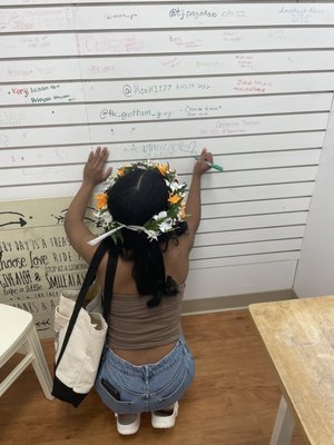 Signing the wall