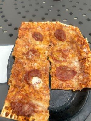 Pepperoni pizza at the outdoor pool Beach Club.  853 calories.