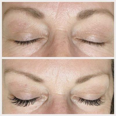 Classic lash set Before and After