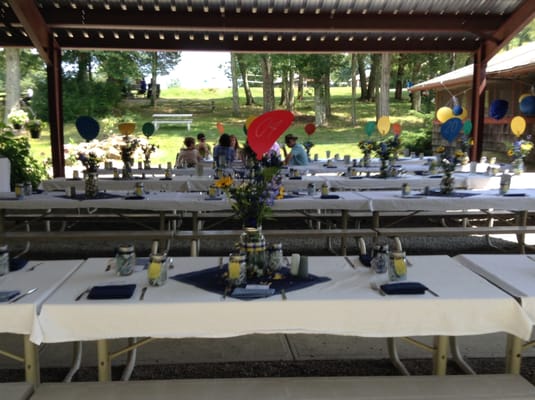 One of our dining areas set up for a wedding, seats 125.