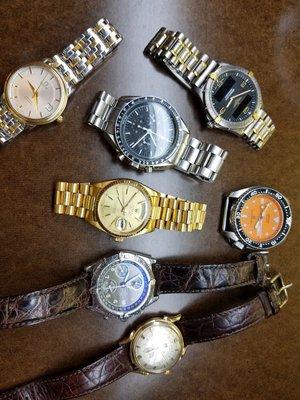 We buy, sell, and repair vintage and high grade watches such as Rolex, Omega, Breitling.