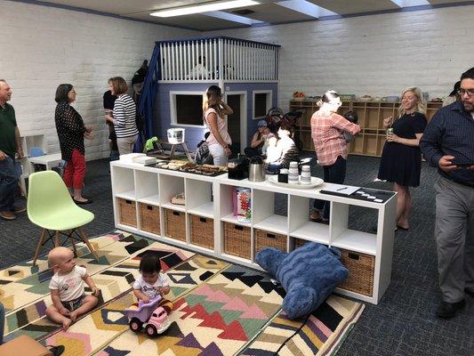 Interior of Preschool classroom during an open house