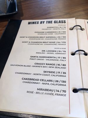 Wine Menu