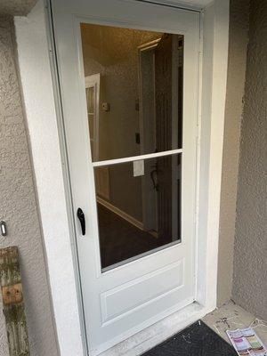 Install new storm door