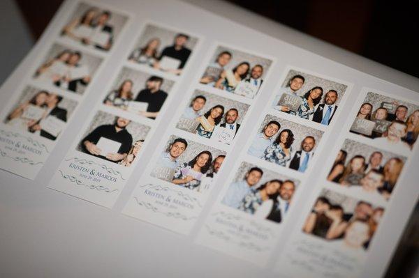 Make a memory book from your photo booth strips! Have your guests sign their name next to their photo!