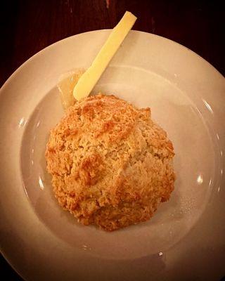 Welcome biscuit with local honey and homemade butter