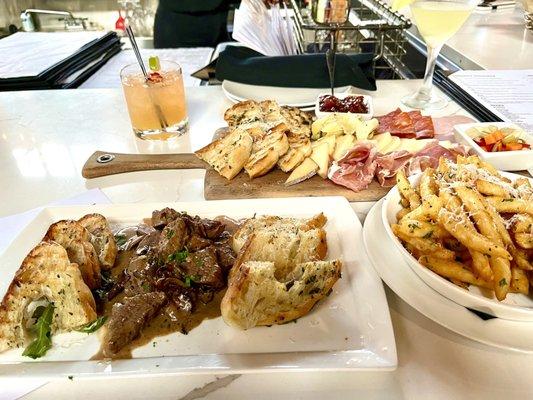 Steak Tips, Truffle Fries, Antipasti (Suggested for 2)