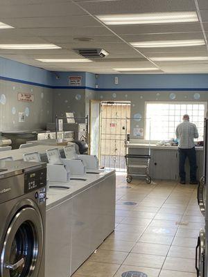 Rear of laundromat.