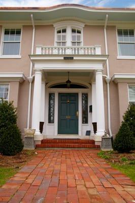 Classic 1920s Stucco Colonial Exterior, White Plains, New York