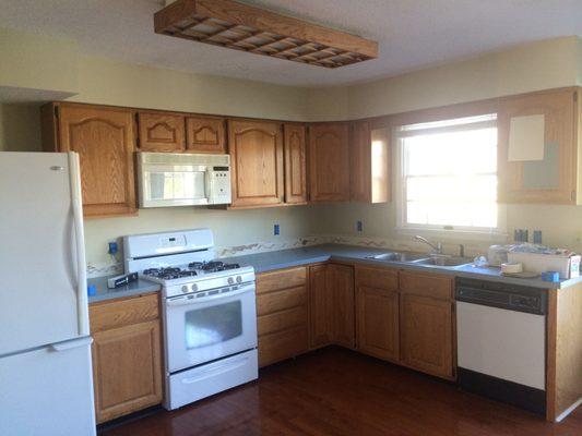 Cabinet refinishing before