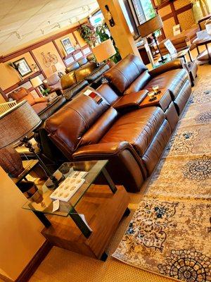 Beautiful selection of leather couches and loveseats