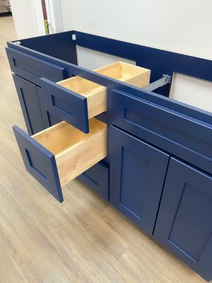 Navy Shaker Cabinets