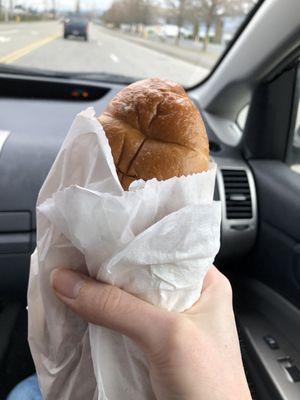 Hot dog, bacon and cheese stuffed bagel