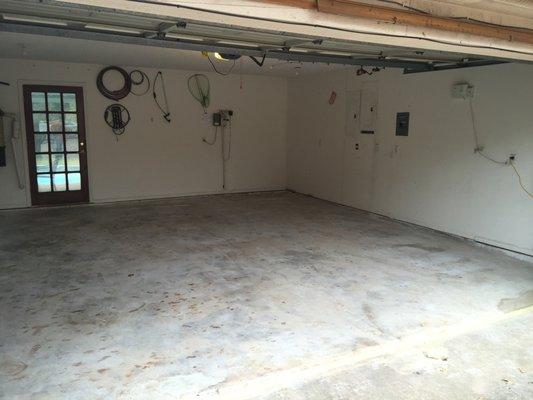 Garage floor Epoxy paint prep - before pic