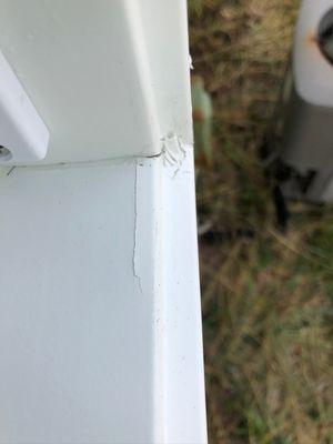 Cracked fiberglass frame