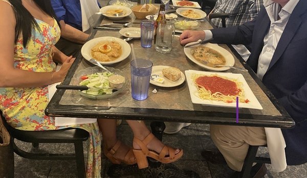 Chicken Frances w/ of salad, Fillet of Sole Frances w/ spaghetti marinara, Veal Picatta w/ of Linguine marinara.