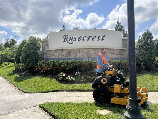 Sprucing up the entrance to one of our communities.