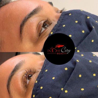 Lash lift and tint