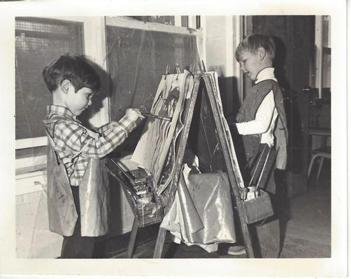 Boys painting circa 1970