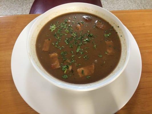 Chicken and chicken sausage gumbo.