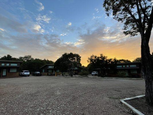 Sunrise over the cottages