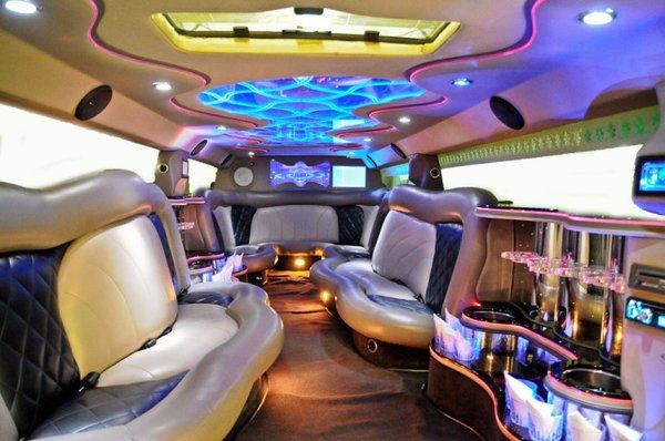 20 Passenger H2 Hummer White - interior