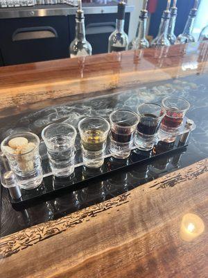 Vodka/liqueur tasting