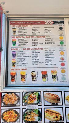 Drinks menu