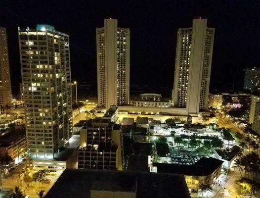 Night View from Room 2904. South towards Waikiki Beach.